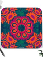 Magnificent Flower Motif Set of 6 Printed Round & Square Coasters