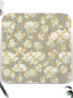 White Lotus Flower Round & Square Coaster Set of 6