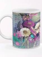 Purple White Flower Coffee Mug