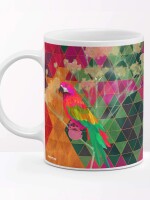 Beautifully Designed Colorful Two Parrot Travel Coffee Mug