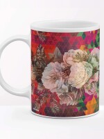 Unique Multicoloured Floral Travel Coffee Mug, floral compositions and contemporary designs.