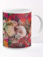 Unique Multicoloured Floral Travel Coffee Mug, floral compositions and contemporary designs.