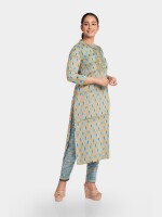 Cotton summer wear printed neck embroidery unstitched suit | Dress material