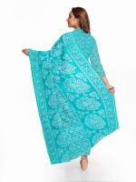 Stunning sea green cotton print unstitched suit | dress material for women