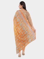 Summer wear cotton printed orange unstitched suit | dress material