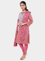 Beautiful pink cotton unstitched suit | dress material for women