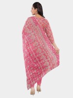 Beautiful pink cotton unstitched suit | dress material for women