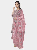 Cotton printed pink unstitched suit | dress material