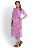 Summer wear printed pink cotton unstitched suit | dress material