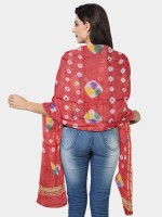 Printed silk jaipuri dupatta for women