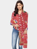 Printed silk jaipuri dupatta for women