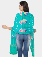 Printed silk jaipuri dupatta for women