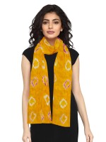 Gorgeous yellow & pink jaipuri silk dupatta