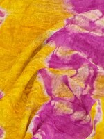 Gorgeous yellow & pink jaipuri silk dupatta