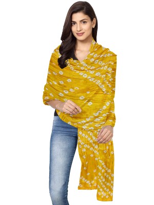 Yellow silk bandhani dupatta