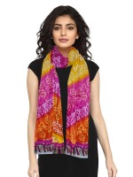 Multicolored printed art silk bandhani dupatta