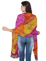 Multicolored printed art silk bandhani dupatta