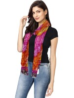 Multicolored printed art silk bandhani dupatta