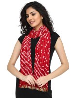 Printed silk bandhani dupatta