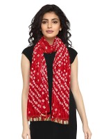 Printed silk bandhani dupatta