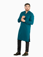 Men's long kurta in cambric cotton