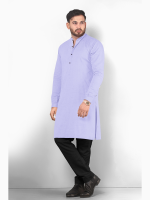 Men's long kurta in cambric cotton