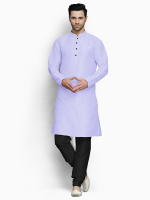 Men's long kurta in cambric cotton