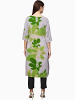 Floral breeze green cotton kurta for women