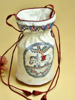 Madhubani Hand Painted Silk Potli designed with intricate traditional motifs