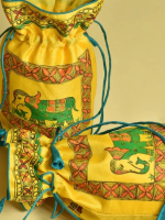 Rang Utsav Silk Handpainted Madhubani Potli With Unique Gaja Design