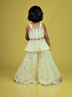 Artistic Handpainted Chanderi Palazzo & Peplum Top Set – A Fusion of Elegance and Craft