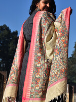 Madhubani hand painted doli ka haar cotton dupatta