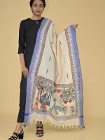 Radha krishna hand painted madhubani dupatta