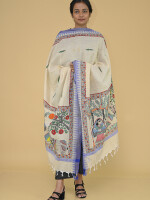 Radha krishna hand painted madhubani dupatta