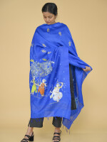 Tranquil Dupatta in Pattachitra Hand painted Munga Silk