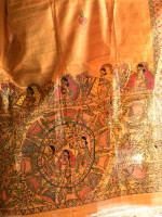 Tussar silk hand painted madhubani dupatta