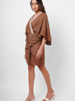 Women's western wear,  earthy, embroidery, wrap around by Vishesh Kapoor