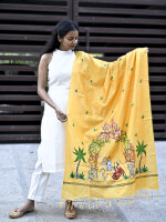 Munga silk krishnapriya hand painted dupatta