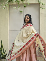 Beautiful hand painted madhubani cotton dupatta