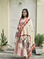 Beautiful hand painted madhubani cotton dupatta