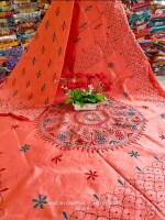 Handcrafted kantha work beautiful saree