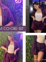Plum Co-ord Set for women,  Matching outfit, Purple ensemble, Two-piece set, Plum color, Stylish attire