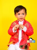 Royal Red (Open Achkan ) ethenic royal red colour ( open achkan ) for kids , kids party wear