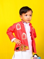 Royal Red (Open Achkan ) ethenic royal red colour ( open achkan ) for kids , kids party wear