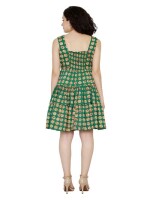 Green Polka Dress Knee Length, Comfortable Fit, Versatile Style, V-Neckline, Vintage-inspired, Retro, Playful, Classic