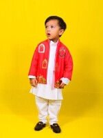 Royal Red (Open Achkan ) ethenic royal red colour ( open achkan ) for kids , kids party wear