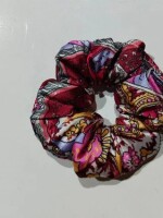 Printed silk scrunchies with pearl hair clip, Printed, silk scrunchies, pearl hair clip, exquisite, luxurious, finest silk material