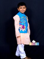 Trunk-Tastic (Nehru Jacket) blue colour jacket set for kids ethenic and party wear