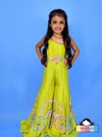 Floret (Jumpsuit) LIME GREEN BEAUTIFUL JUMPSUIT FOR KIDS , KIDS ETHENIC WITH COMFORT