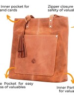 JHOLA01 - Resilient Tan, Tote Bag, Durable, High-Quality Materials, Spacious Interior, Organizational Pockets, Comfortable Carry